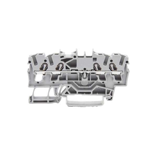 Borna de paso para 4 conductores; 2,5 mm²; Apropiado para aplicaciones Ex e II; Marcaje lateral y central; para carril DIN 35 x 15 y 35 x 7,5; Push-in CAGE CLAMP®; 2,50 mm²; gris