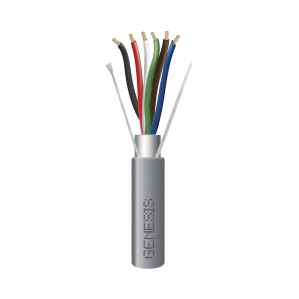 Bobina de 305 Metros de Cable  6 x 22 AWG / Blindado / Plenum de Color Gris / Aplicaciones de Audio, Seguridad y Control