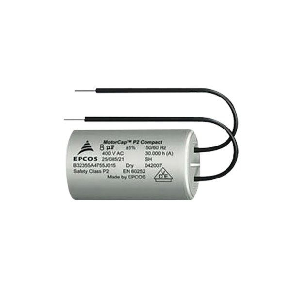 CAPACITOR DE ARRANQUE DE 8uF, 400V CON CABLES PARA BARRERA SERIE 615