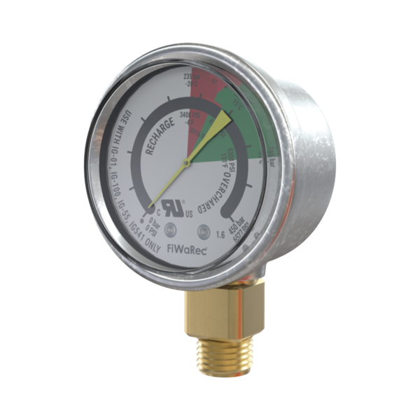 Manómetro de Contacto �?? Argón/Nitrógeno �?? 4351 PSI (300 bar) N.C �?? Baja presión