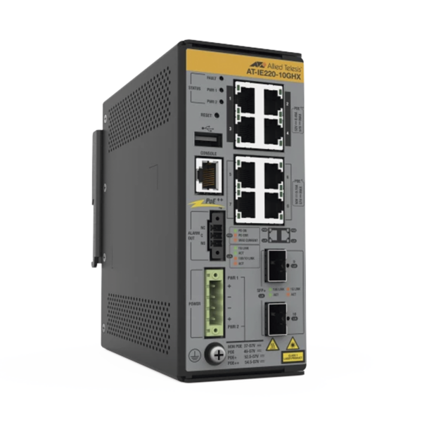 8x 10/100/1000T, 2x 1G/10G SFP+, Industrial Ethernet, Layer 2+ Switch, PoE++