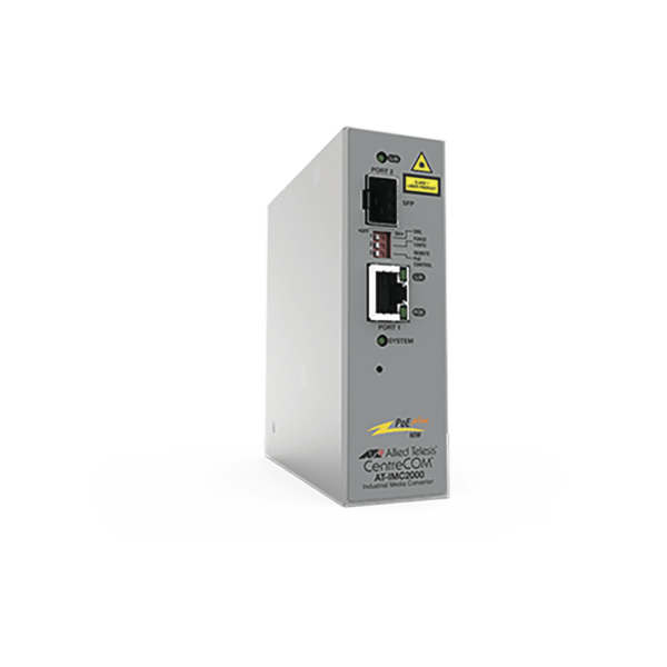 Convertidor de medios industrial PoE+ de 10/100/1000 RJ45 Gigabit - 100X/1000X SFP