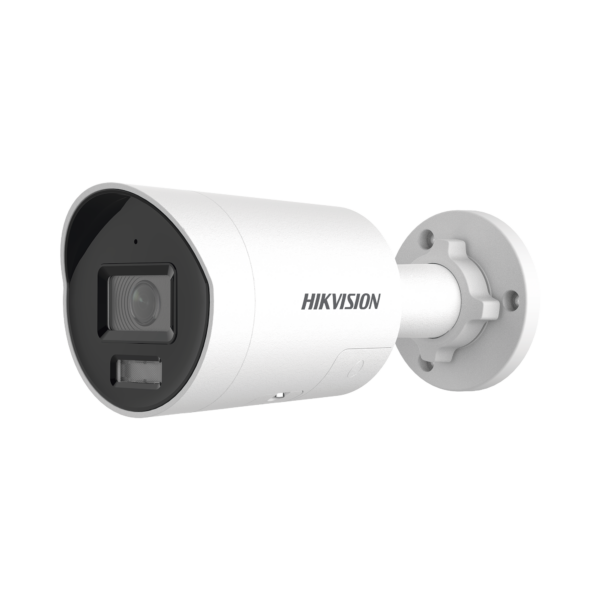 [Dual Light + ColorVu] Bala IP 8 Megapixel (4K) / Lente 2.8 mm / 40 mts IR + 40 mts Luz Blanca / Exterior IP67 / Luz Intermitente y Alerta de Audio / Micrófono Integrado / ACUSENSE (Filtro de Falsas Alarmas) / Metal / ACUSEARCH