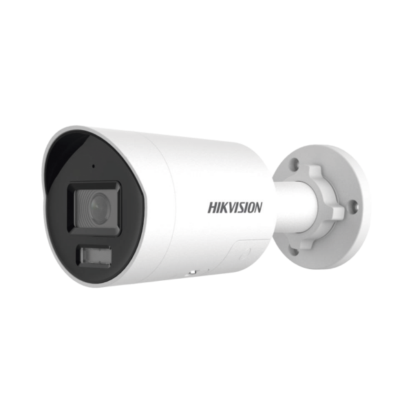 [Dual Light + ColorVu] Bala IP 8 Megapixel (4K) / Lente 2.8 mm / 40 mts IR + 40 mts Luz Blanca /  Microfono Integrado / Exterior IP67 /   WDR 130 dB / ACUSENSE (Filtro de Falsas Alarmas) / Captura Facial / PoE / Metal / ACUSEARCH