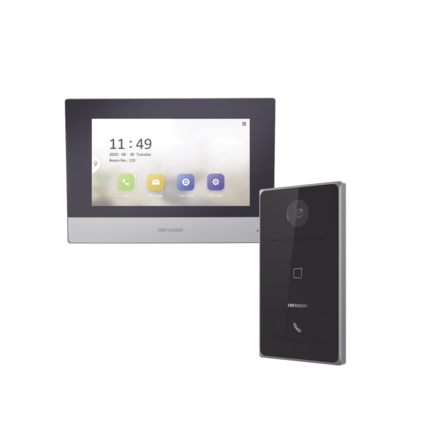 Kit de Videoportero IP / Frente de calle para exterior / 2MP / Lector de Tarjeta MiFARE / MOnitor Interior / WiFi / Pantalla de 7" Touch