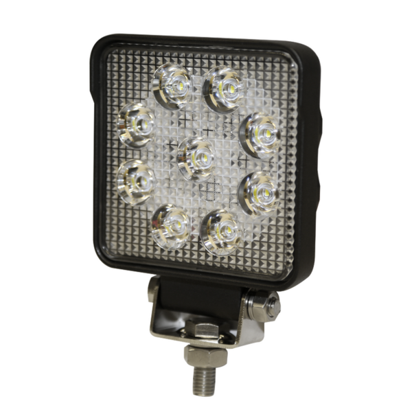 Luz de Trabajo Cuadrada Ultra Brillante, 9 led,1450 lumenes, 12-24 Vcc