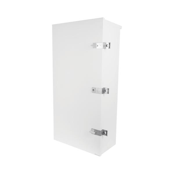 Gabinete para instalación de 3 Baterías PL110D12, Fabricado en Lámina Galvanizada, Accesorios para piso o poste (No incluidos)