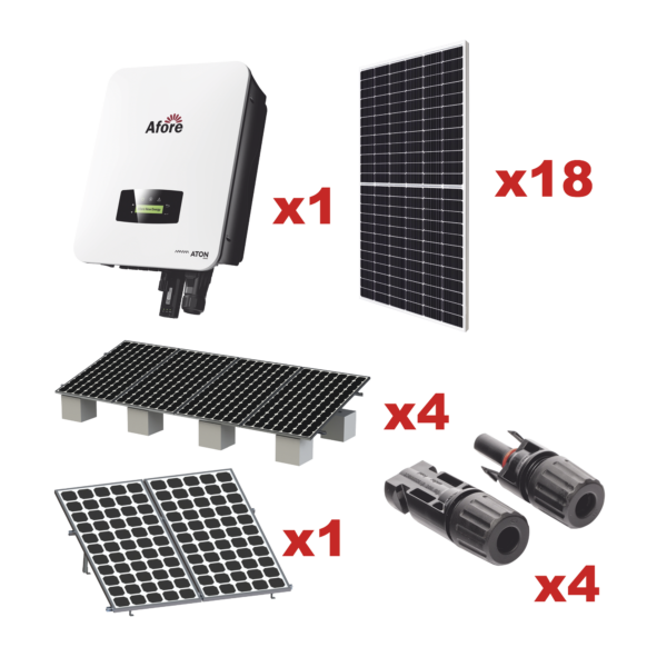 Kit Solar Interconexion  / 9kW  220Vca / Inversor AFORE / Montaje Incluido