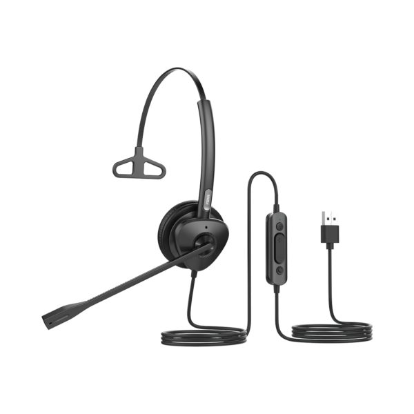 Diadema monoaural con tecnología antishock para teléfonos IP FANVIL con interfaz USB con micrófono de cancelación de ruido, larga durabilidad