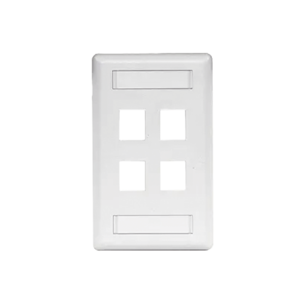 Placa Frontal para 4 Puertos Teléfono/Datos/Multimedia/ Color Blanco.