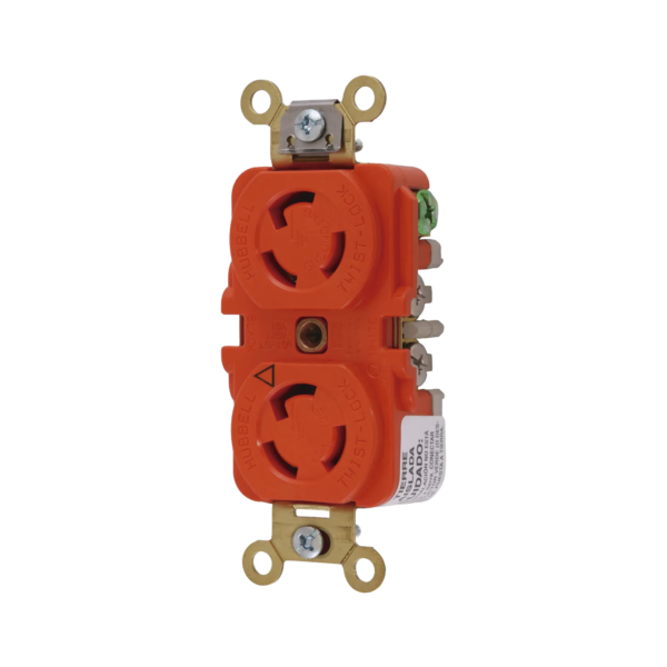 Receptáculo Duplex de Media Vuelta/ 15 A 125 V CA / 2 Polos 3 Hilos / Nema L5-15R.