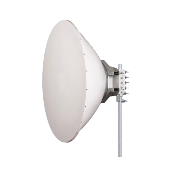 Antena direccional Alto Rendimiento / Parábola profunda para mayor aislamiento al ruido /6 ft / 4.9 a 6.4 GHz /  / Ganancia de 38 dBi / Soporte de acero inoxidable / Polaridad en 90 ° y 45 ° / Incluye montaje.