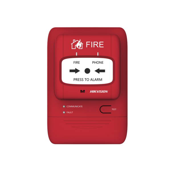 (HikFire) Botón Manual de Alarma contra Incendios / Comunicación LoRa / Indicador Multicolor / Reseteo con Llave / Instalación en Pared