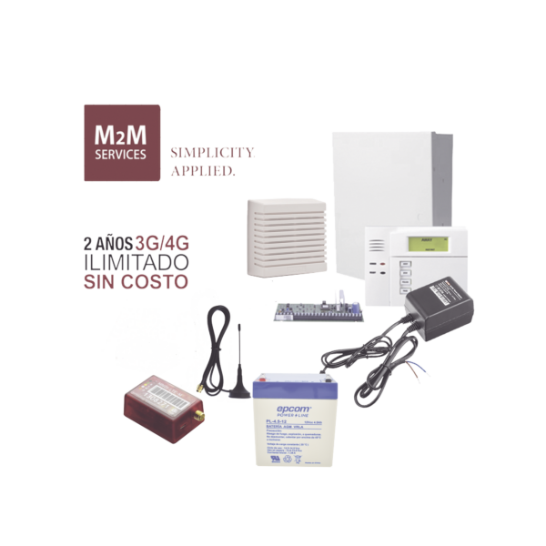 (2 Años 4G ILIMITADO INCLUIDO) Kit VISTA48LA,Teclado 6150, Comunicador MN01LTEM, Bateria, Transformador y Sirena de 15 Watts