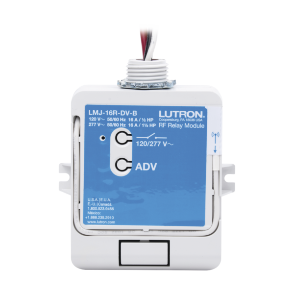 (RadioRA2) Relay control de iluminación, carga 16A, 120/277V, compatible con RadioRA2, RA2Select y RR3.