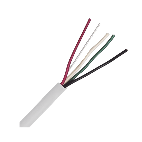 Bobina de Cable 305 Metros: 4 x 18 AWG, Color Blanco, CM, Para Sistemas de Seguridad y Alarmas