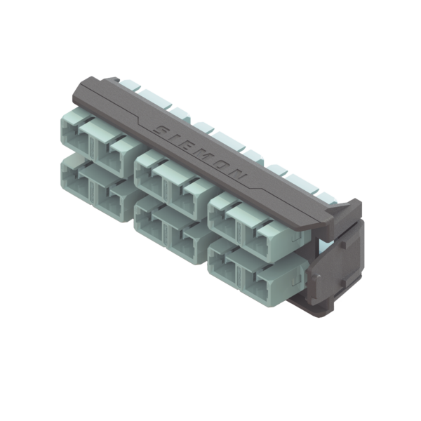 Placa Acopladora LightVerse, 6 Conectores Dúplex SC, Acepta hasta 12 hilos de fibra Multimodo OM3 y OM4 (No Shuttered)