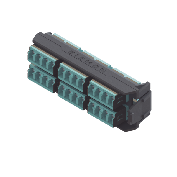 Placa Acopladora LightVerse, 12 Conectores Dúplex LC/UPC "Shuttered", Acepta hasta 24 fibras Multimodo 0M3 y OM4