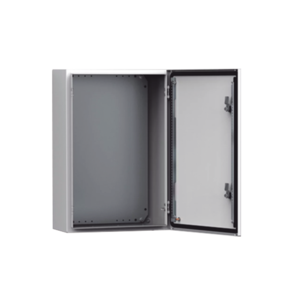 Gabinete de Uso Exterior NEMA 4/12/13; IP66; IK10, 600 x 600 x 400 mm, De Acero, Color Gris Claro