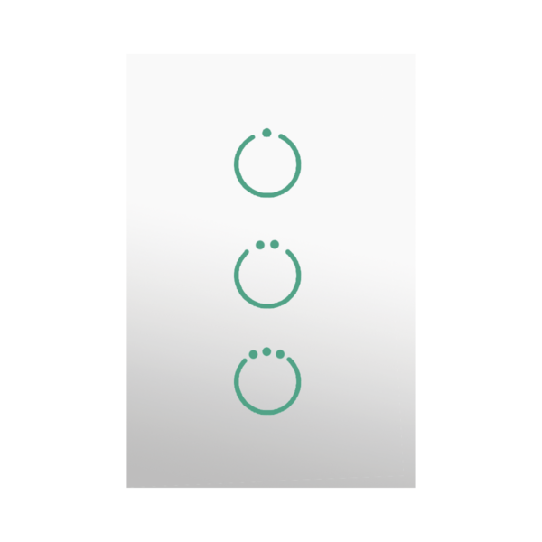 (ZWAVE) Interruptor On/Off panel táctil touch inalámbrico Zwave Plus 3 botones. Compatible con Hubitat HC8, Álula  M2M, otro