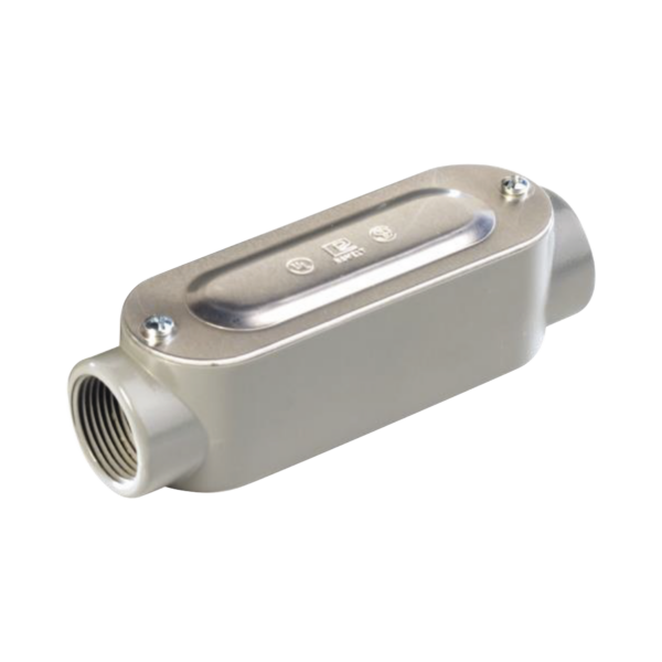 Caja oval roscada tipo C de 1 1/4" (31.8 mm) Incluye tapa y tornillos.