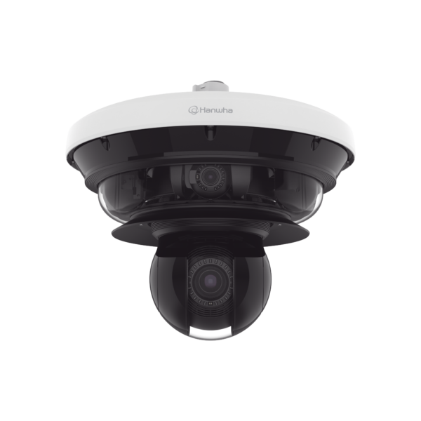 Cámara IP Multisensor 34MP (4 sensores 4K) con lentes motorizados / PTZ 2 MP 40X / Hasta 2 tarjetas MicroSD de 512GB / WDR de hasta 150dB / IP66 / IK10 / autoseguimiento / Inteligencia artificial para eventos