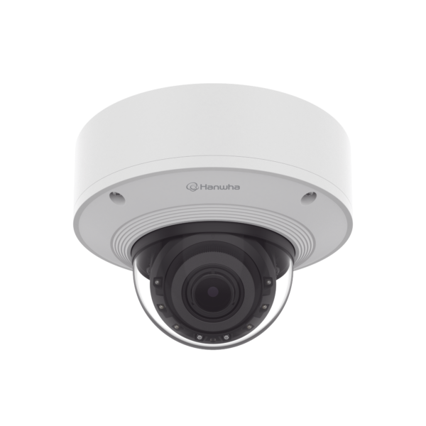 Cámara Domo 2MP Solid EDGE / Wisenet WAVE embebido / Antivandalica / Lente Motorizado de 4.38  A 9.33mm / P-Iris / WDR 120dB / 1TB SSD / IP66, IP67, IK10+, NEMA4X, IP6K9K