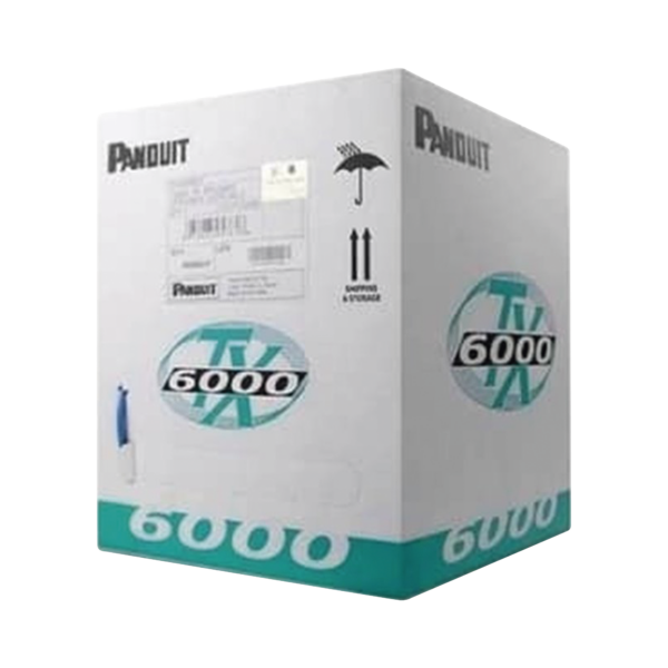 Bobina de Cable UTP 305 m. de Cobre, TX6000™ PanNet, Reelex, Blanco, Categoría 6 Mejorado (23 AWG), LSZH (Bajo Humo, Cero Halógenos), de 4 pares
