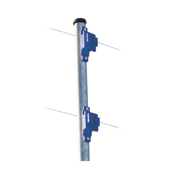 Aislador de Paso colo Azul reforzado para cercos eléctricos, resistente al clima extremoso