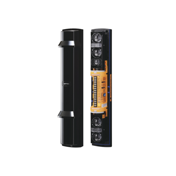 Barrera fotoelectrica de 100 metros 4 rayos  4 canales  doble modulación y transmision automatica de potencia del rayo
