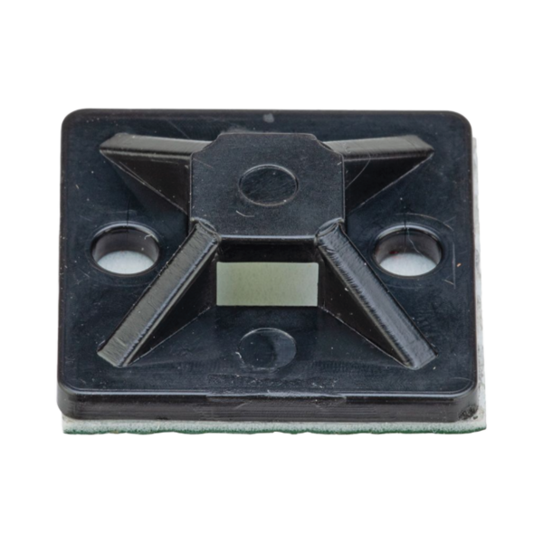 Montaje-Sujetador Adhesivo STRONGHOLD de 4 Vías de 3/4" x 3/4" x 1/4", Color Negro,  Nylon 6.6 Retardante de Llamas V-2, Paquete de 100pz
