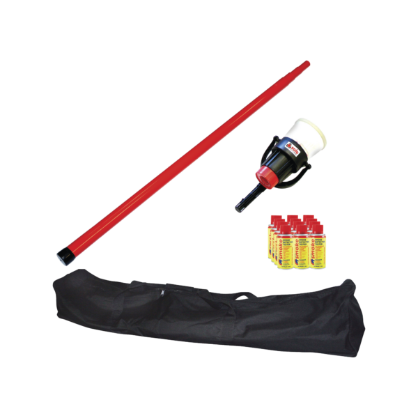 Kit De Prueba De Detectores De Humo, Incluye Pértiga Telescópica SOLO-100 4.6m, Dispensador SOLO-330 4", 12 Latas De Humo M8 y Bolsa De Transporte SOLO-604