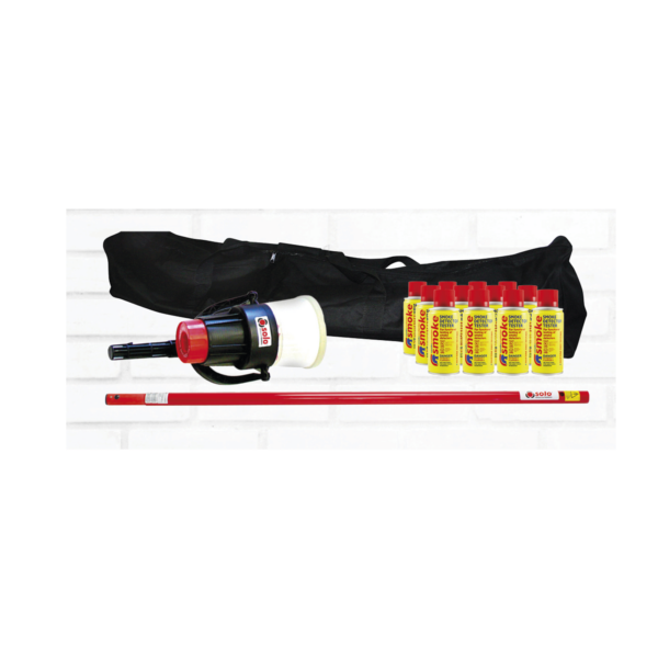 Kit De Prueba De Detectores De Humo, Incluye Extension Telescópica SOLO-101 1.2 m, Dispensador SOLO-330 4", 12 Latas De Humo M8 y Bolsa De Transporte SOLO-604