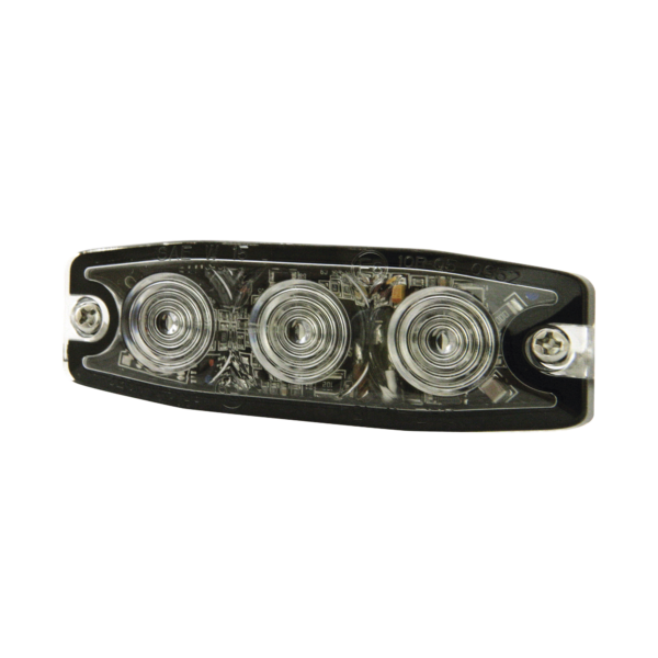 Luz Auxiliar de 3 LED, ámbar, SAE Clase I, Lente transparente