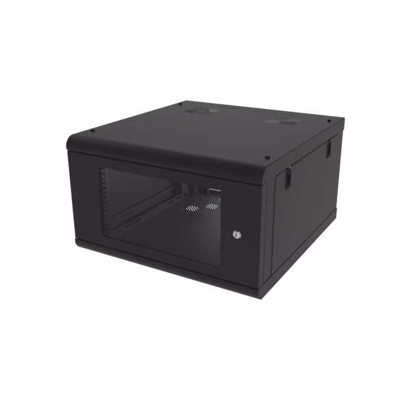 Gabinete de Pared con Puerta de Cristal Templado, 635 mm de Profundidad, 6U Rack de 19'', Acero Reforzado
