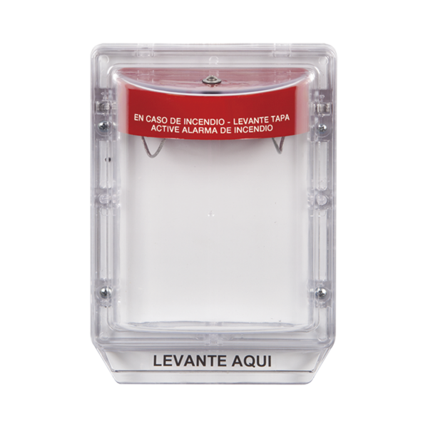 Cubierta Protectora de Policarbonato Serie Stopper II® , Con Bocina, Sin Espaciador, Montaje Empotrado, Etiqueta en Español