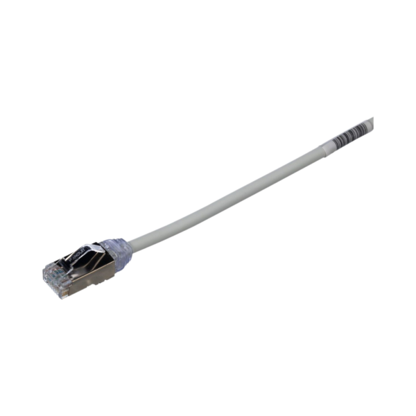 Patch Cord Cat6A, Diametro Reducido 28 AWG, Blindado S/FTP, CM/LS0H, 15 m, Color Gris