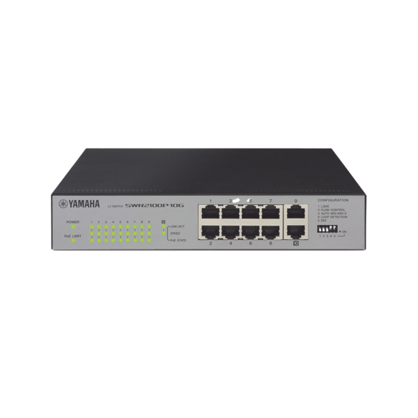 SWITCH DE RED POE 10 PUERTOS OPTIMIZADO P/ REDES DANTE