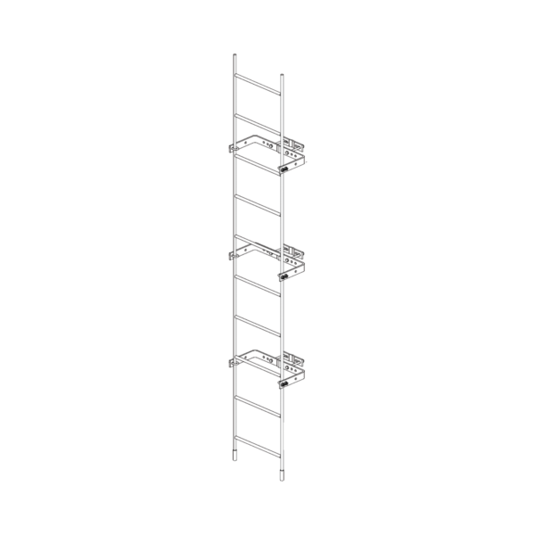 Escalera Exterma Sólida de 3 metros para Secciones 1 a 12 de Torres Super Titan (Incluye 3 Herrajes Sujetadores).