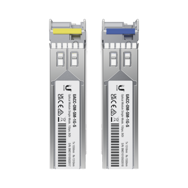 UFiber Módulo SFP, transceptor MiniGibic MonoModo 1.25 Gbps, distancia 3km, Simplex, un conector LC, incluye 2 tranceptores