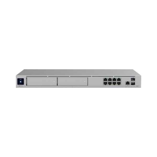 UniFi Cloud Gateway: Dream Machine PRO MAX. Administra hasta 150 dispositivos UniFi y 2000 clientes/todas las aplicaciones UniFi/5 Gbps de ruteo con IDS/IPS, 2 bahías 3.5", 128 Gbps SSD internos, Fail Over, balanceo de cargas, VPN