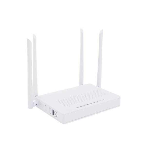 ONU DualMode GPON/EPON / Wi-Fi Doble Banda 2.4 y 5 GHz / Soporta MESH / 2 Puertos Gigabit / 1 Puerto PON SC/APC / 1 puerto CATV / Hasta 1200 Mbps vía Wi-Fi