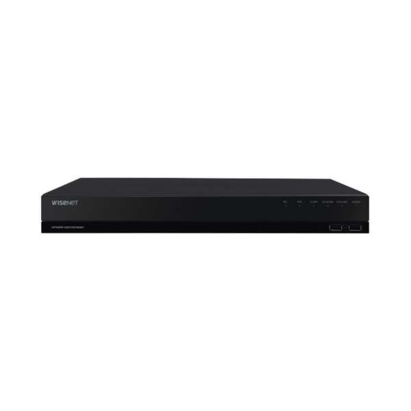NVR de 12 Megapíxel con Wisenet Wave Embebido / Incluye 4 Licencias / 8TB Incluidos / 8 canales / 8 puertos PoE+ / H.265 & WiseStream / E/S de alarma