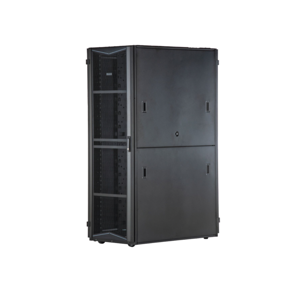 Gabinete FlexFusion para Centros de Datos, 42 UR, 800 mm de Ancho, 1200 mm de Profundidad, Fabricado en Acero, Color Negro