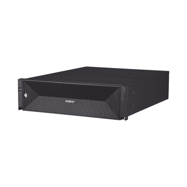 NVR de 64 canales / Soporta grabación hasta 32 MP / H.265 & Wisestream / Procesamiento 400 Mbps / 3 Puertos de Red / Raid 5-6 / 96TB incluidos