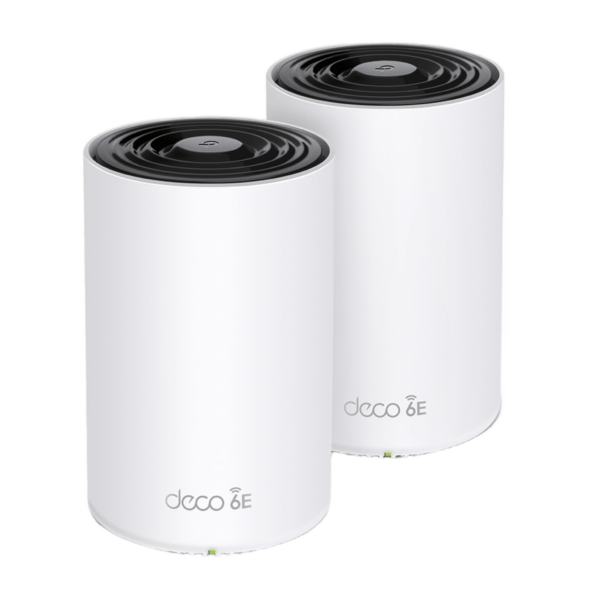 Router Inalámbrico MESH Interior para Hogar / Doble Banda Wi-Fi 6E AX5400 Mbps / 3 Puerto Gigabit WAN/LAN / 4 Antenas Internas / Administración Mediante la App Deco (iOS, Android) / Protección HomeShield