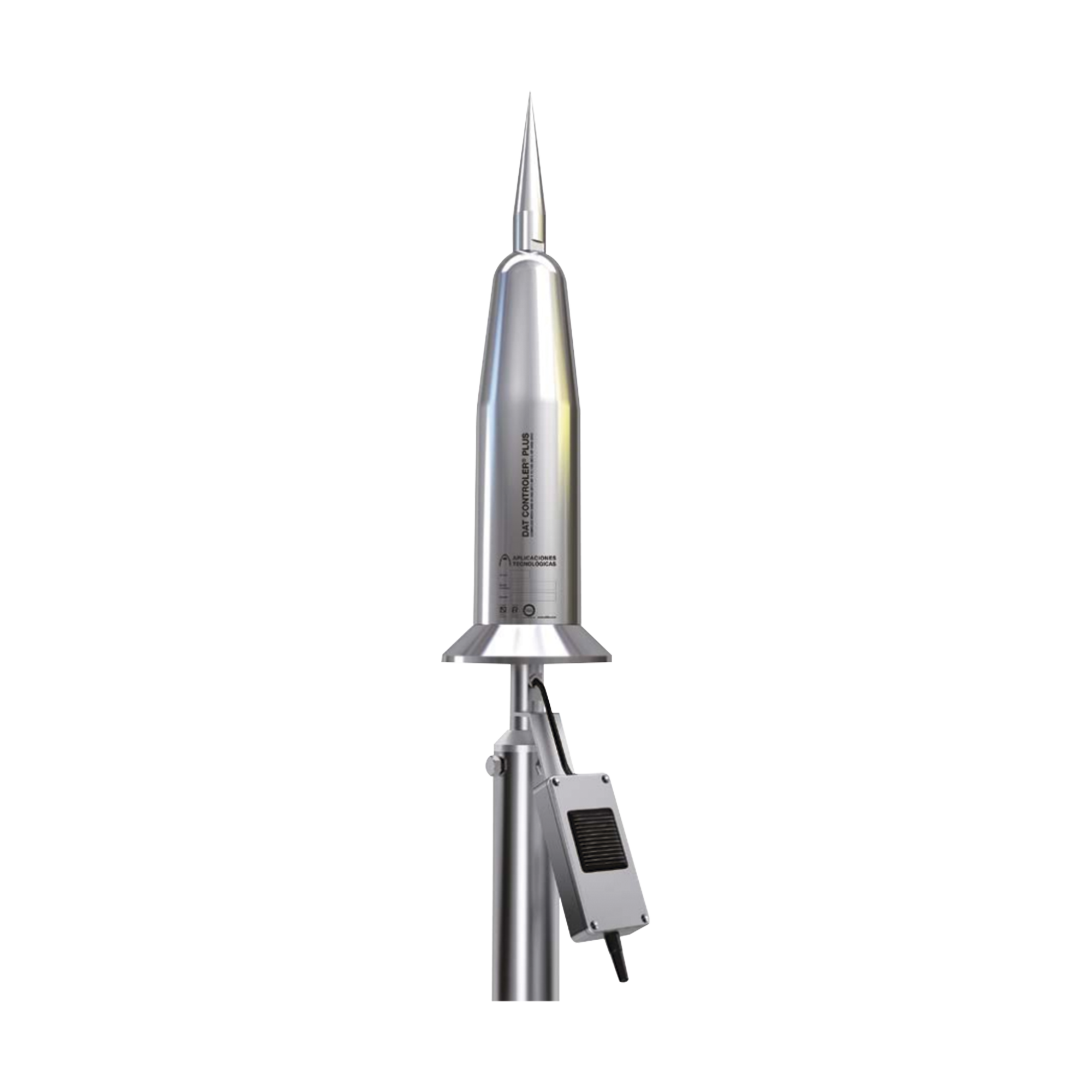 Punta Pararrayo con INSPECCIÓN REMOTA DAT CONTROLER REMOTE Avance de Cebado de 30 μs.(Excede Norma UNE y NFC).