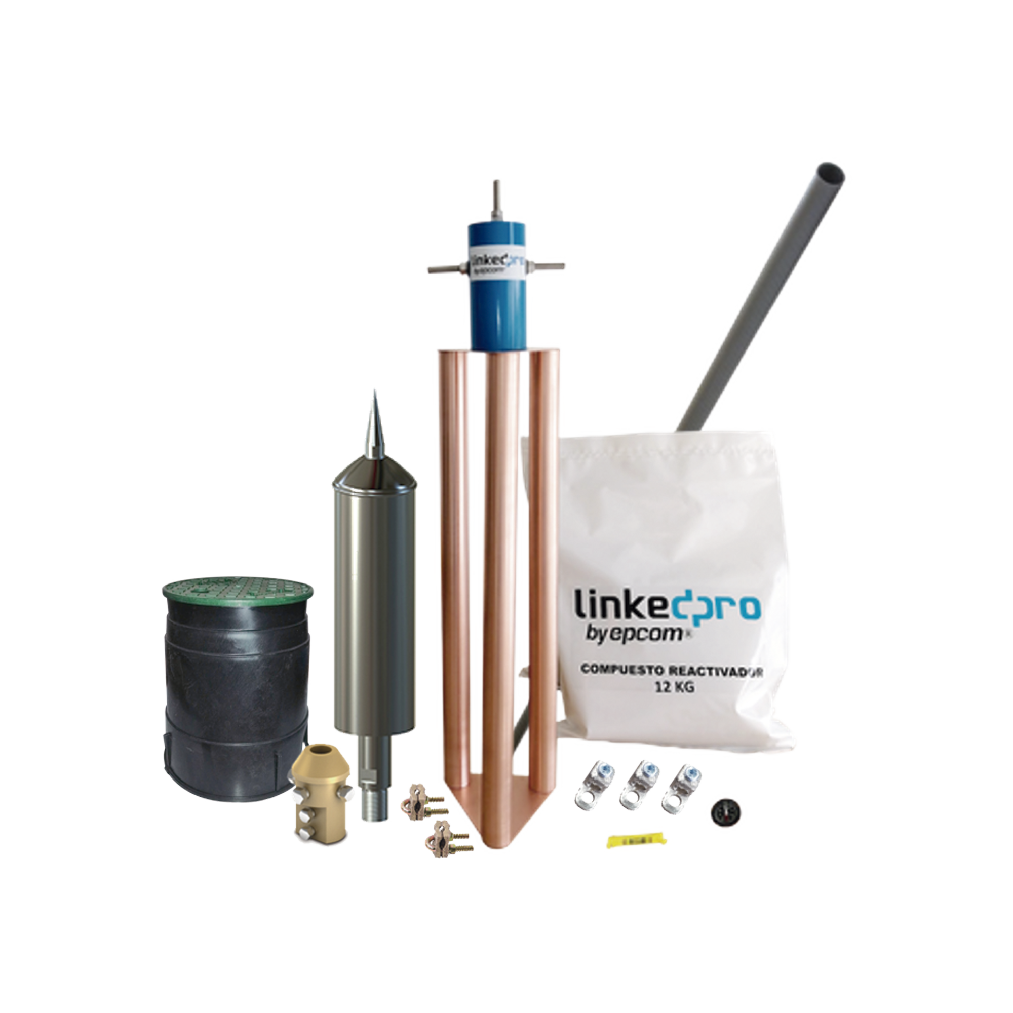 Kit Pararrayo PDC Flash Captor, Avance de Cebado:15 µs. Diámetro de Protección Máx: 70 m. Incluye Electrodo y Accesorios p/Torre.