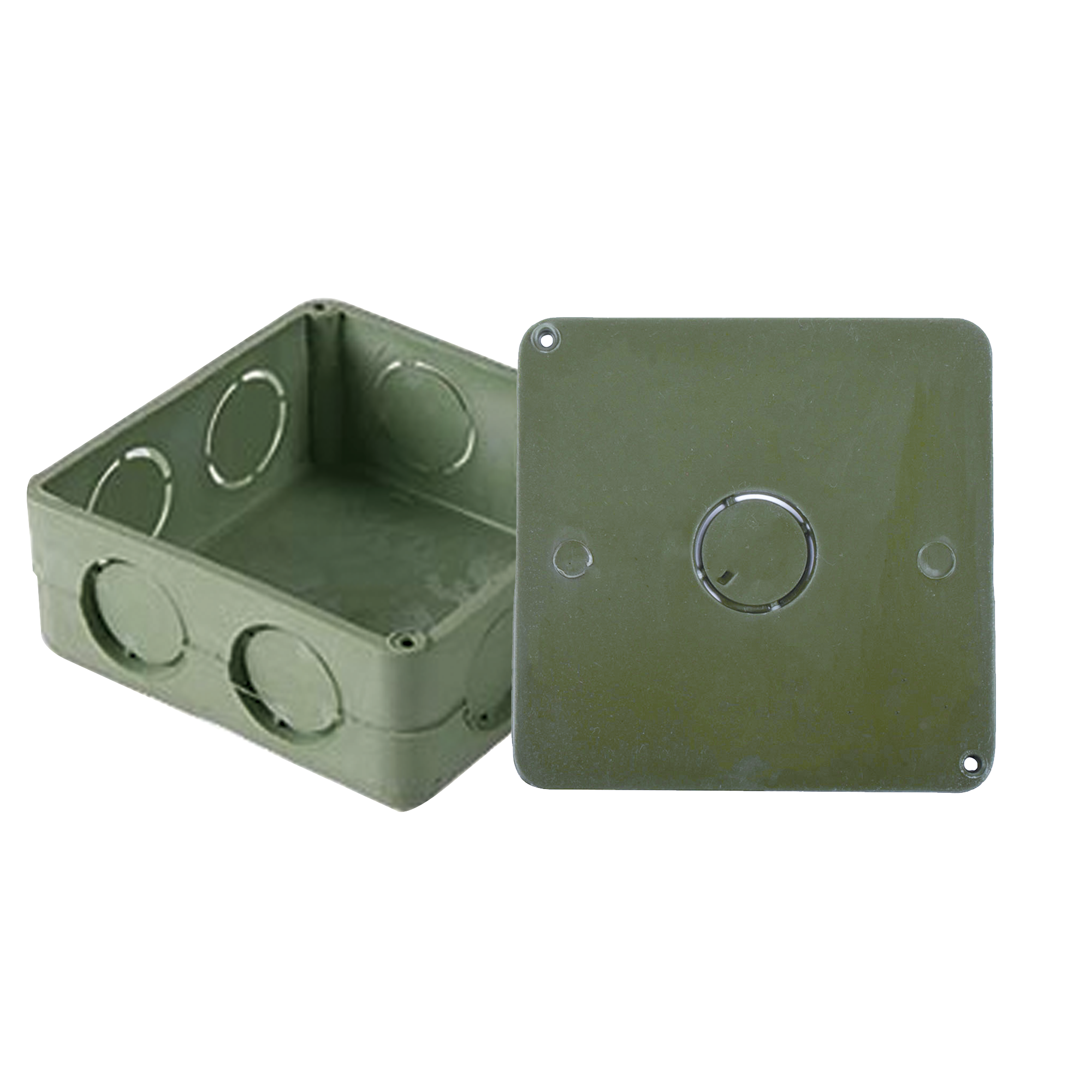 Caja Cuadrada y Tapa de 1" para instalaciones con tubería PVC Conduit pesado.
