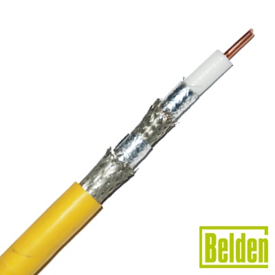Cable Coaxial con Blindaje Duobond II + 94 % Malla Trenzada Estañada + Duo Foil + 90 % de Malla Trenzada Estañada, Aislamiento Polietileno Espumado.